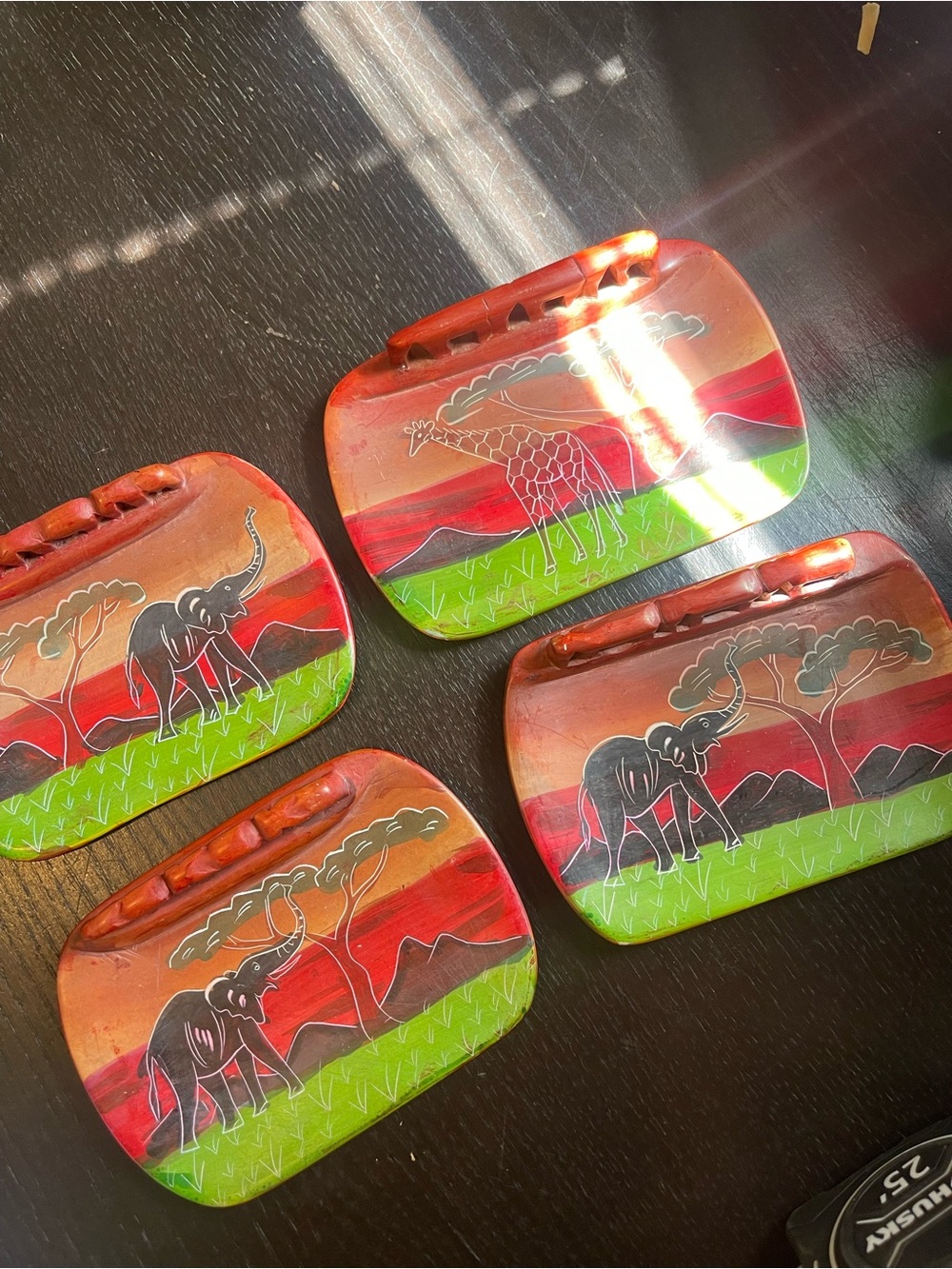 Hand-Painted Safari Wall Art / Soap Dish Decor